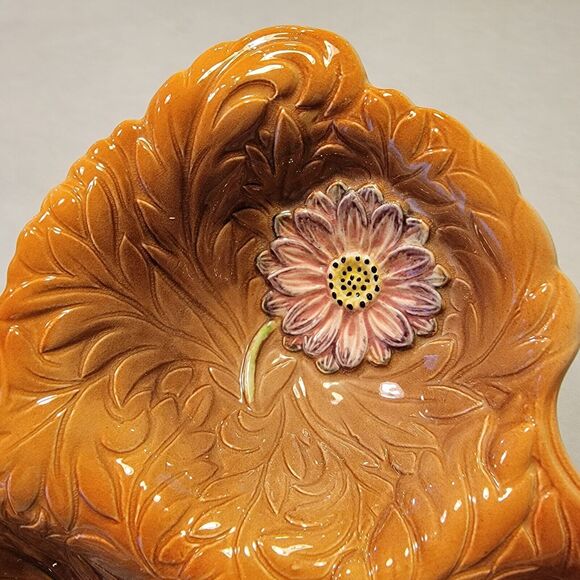 Staffordshire Floral Hand Painted 3 Section Serving Dish Ceramic England - Picture 2 of 9
